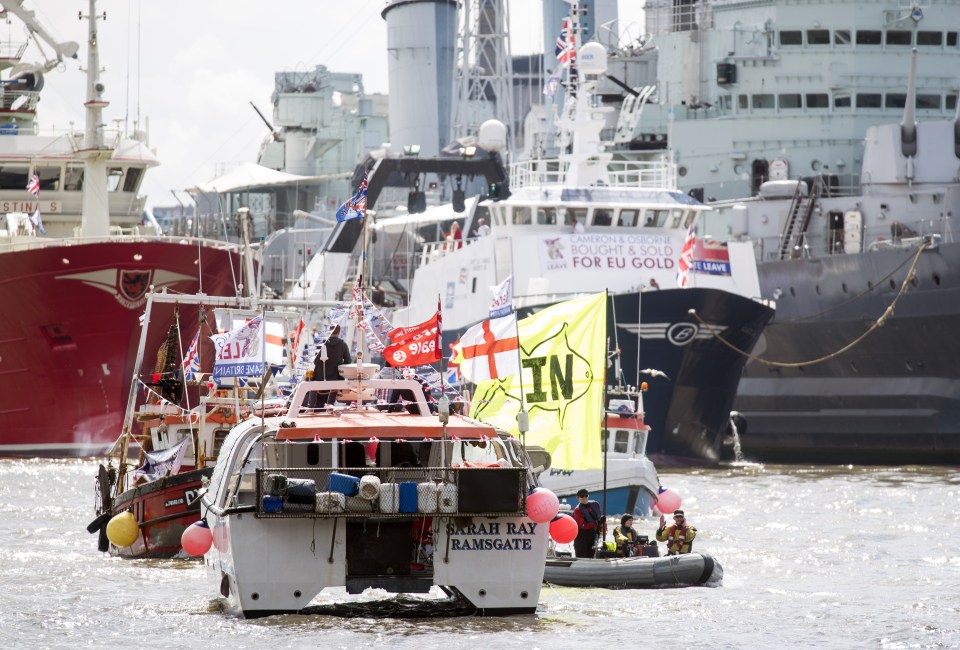 Brexit flotilla Farage Geldof