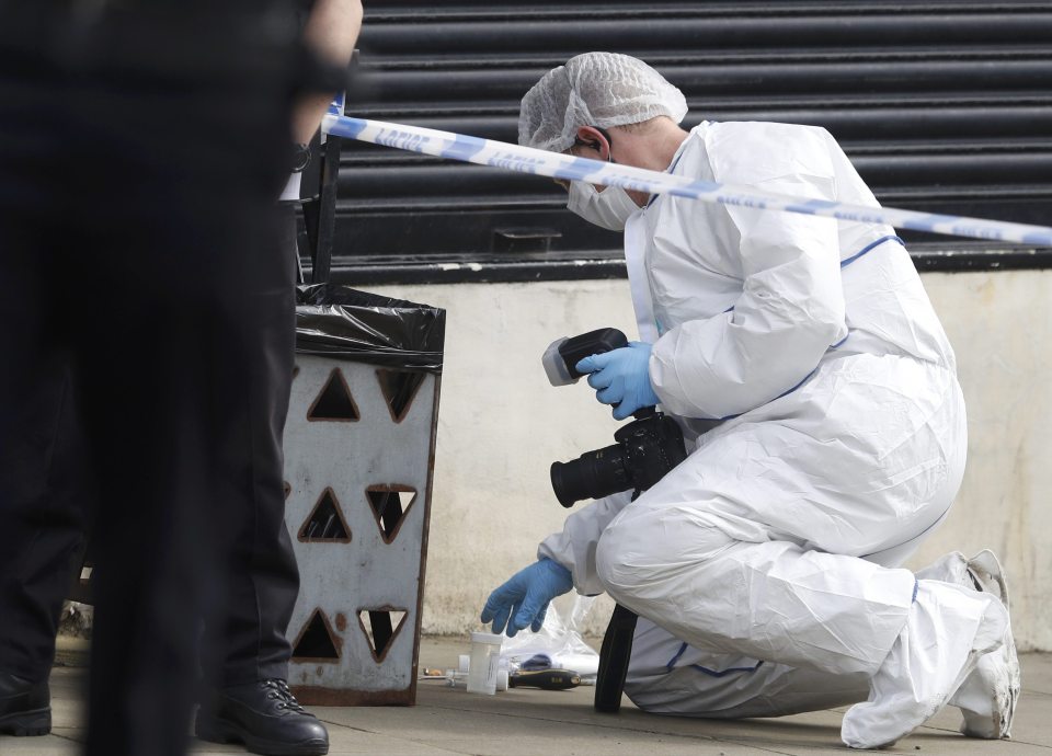 A forensics police officer