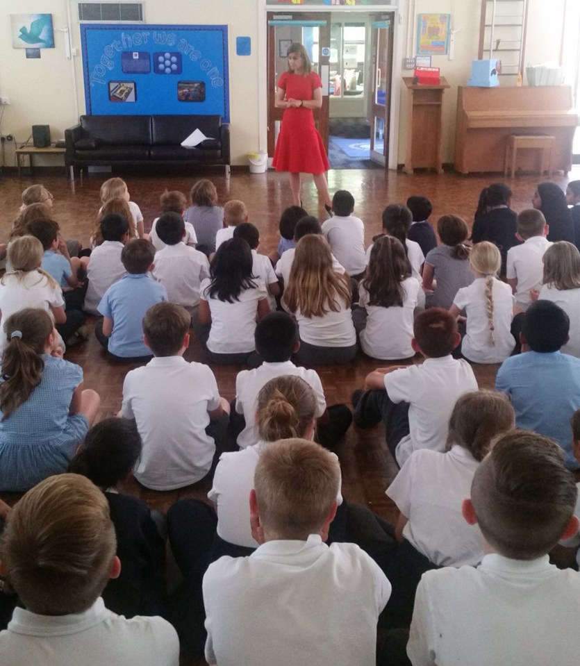 Only a day earlier she had spoken at a primary school assembly about the young children's aspirations