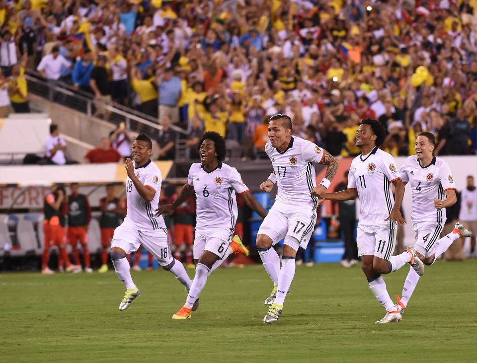 Colombian players were sent into wild celebrations after the final penalty