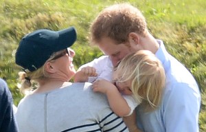 Prince Harry plays with Mia Tindall and mum Zara Tindall