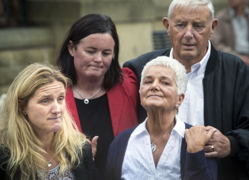 Jo Cox's family pay tribute to her by laying flowers where she died. Her sister Kim Leadbeater was joined by her parents Jean and Gordon Leadbeater.