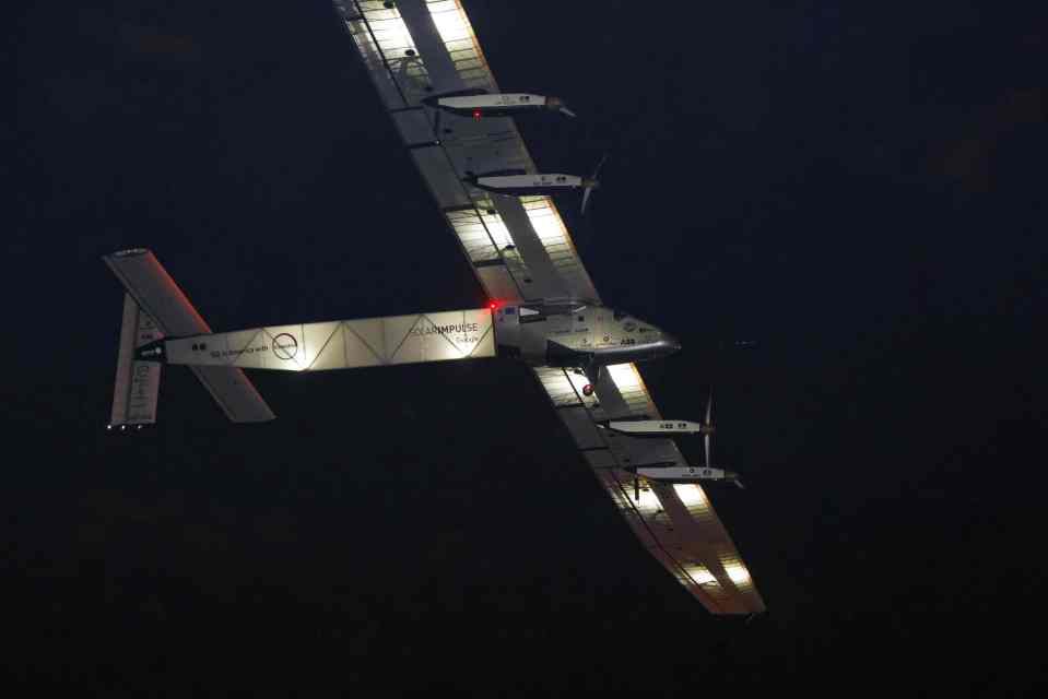 Bertrand Piccard of Switzerland pilots the Solar Impulse 2 aircraft as it takes off from John F. Kennedy International Airport in New York early on June 20, 2016. 