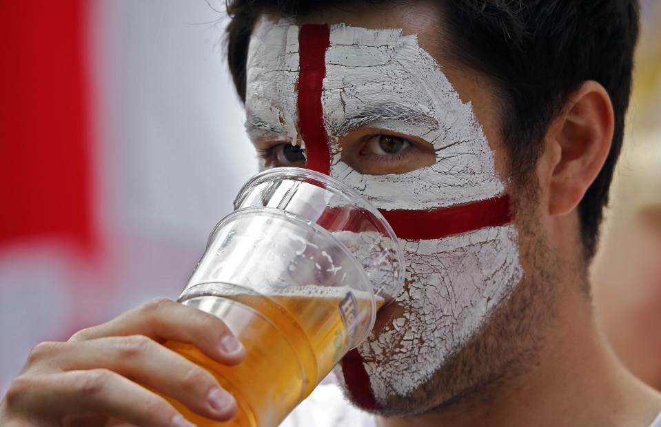 England fan sips beer in Saint Etienne - EURO 2016