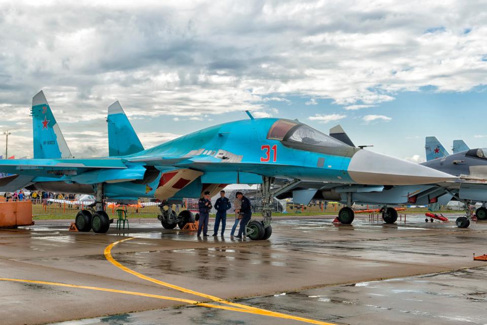Sukhoi SU-34 Fullback at MAKS 2015 Air Show in Moscow, Russia