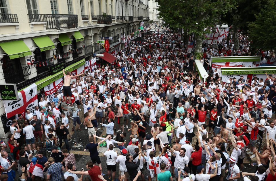 Football Fans In St Etienne Ahead Of England's Final Group Match