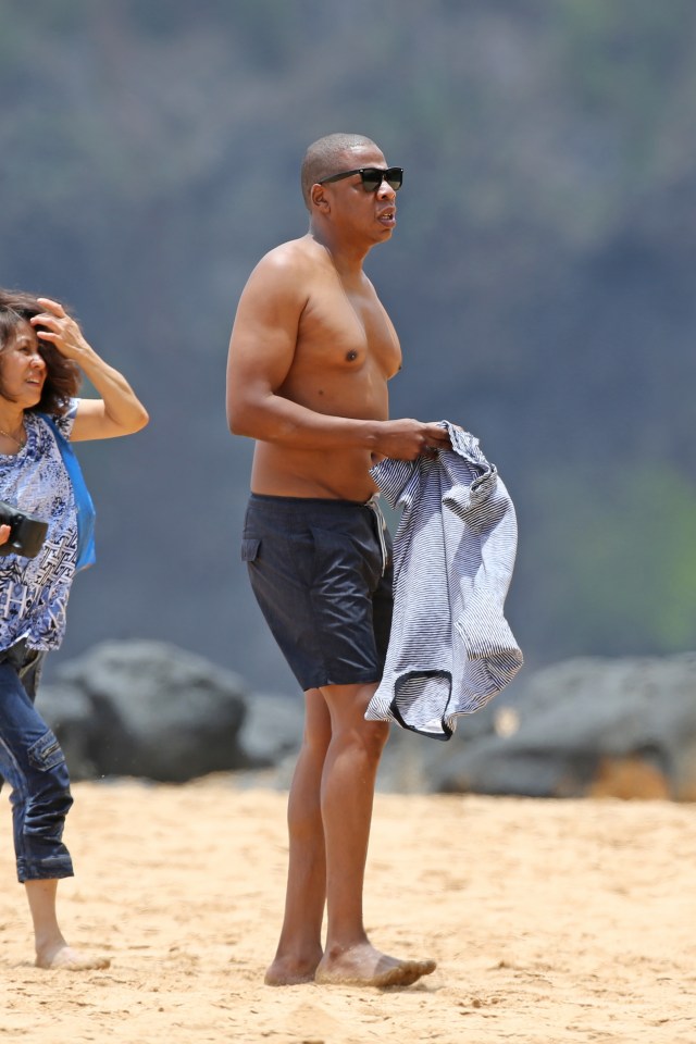 Rapper Jay Z took off his top at one point