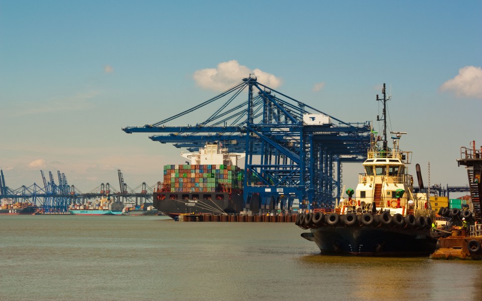 The busy port of Felixstowe