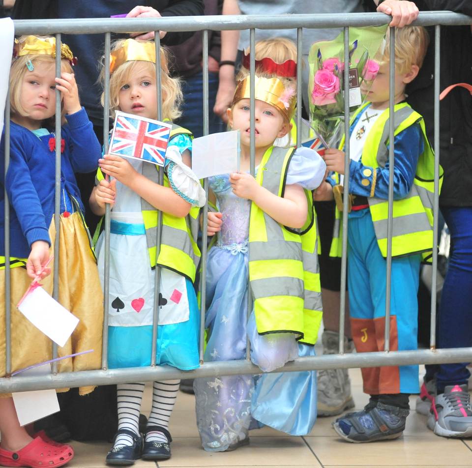 Hundreds lined the streets hoping to catch a glimpse of the monarch on her visit