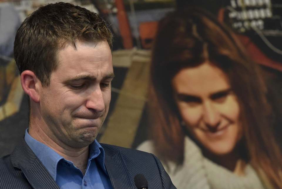 Brendan Cox, the husband of murdered Labour Party MP Jo Cox, reacts during a special service at Trafalgar Square in London