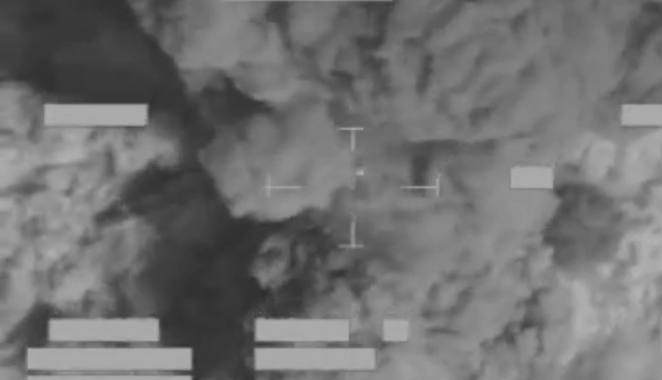 Suddenly a Brimstone missile fired from an RAF Tornado jet strikes the truck - triggering a massive explosion