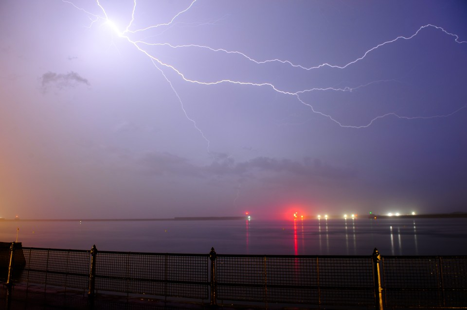 Sky-shattering lighting ripped through the skies over Kent this morning