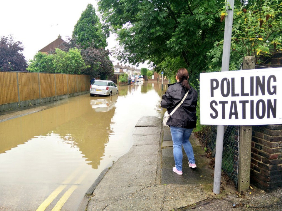 Many people took to social media to vent their frustration at being unable to vote because of the weather