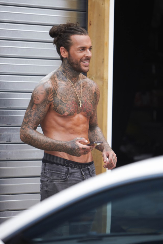 Pete posed topless for the first part of his calendar shoot last week in England 