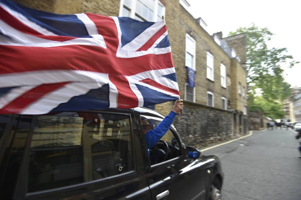 Taxi driver union flag