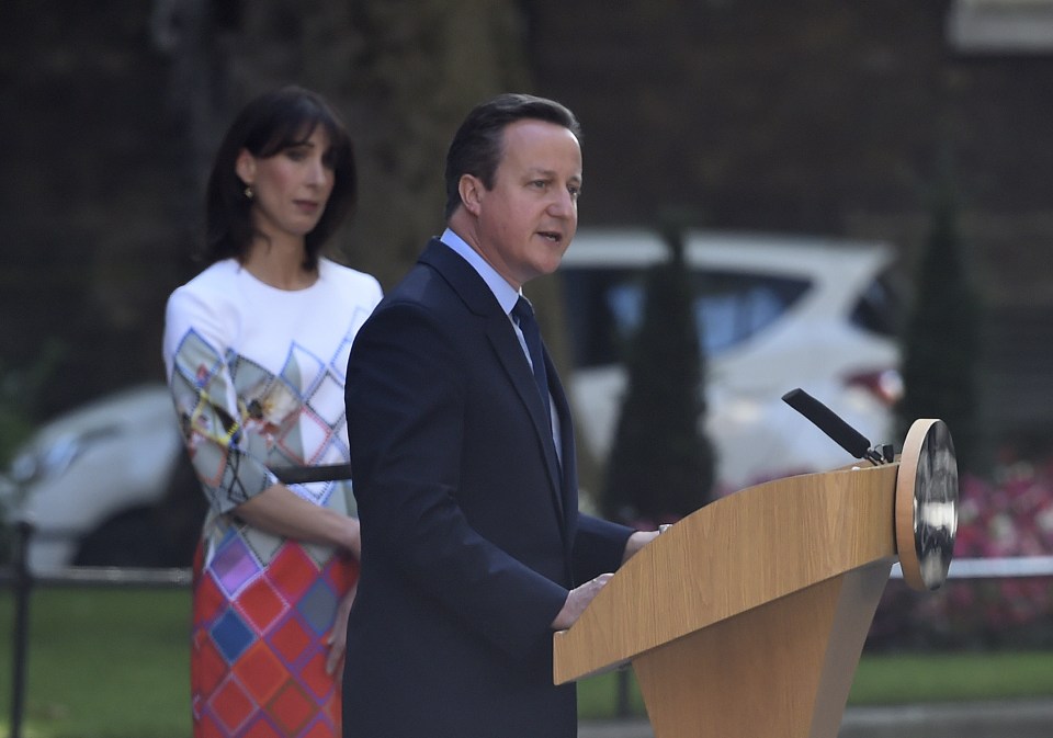 Prime Minister David Cameron announces his resignation