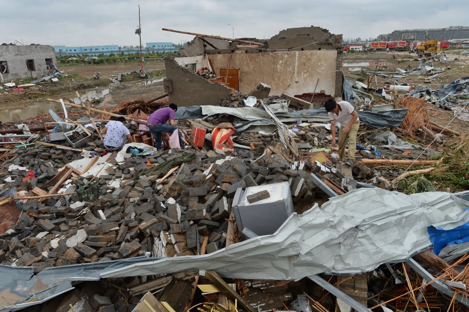Winds reached 78 mph and battered several townships in Funing county, the official Xinhua news agency said