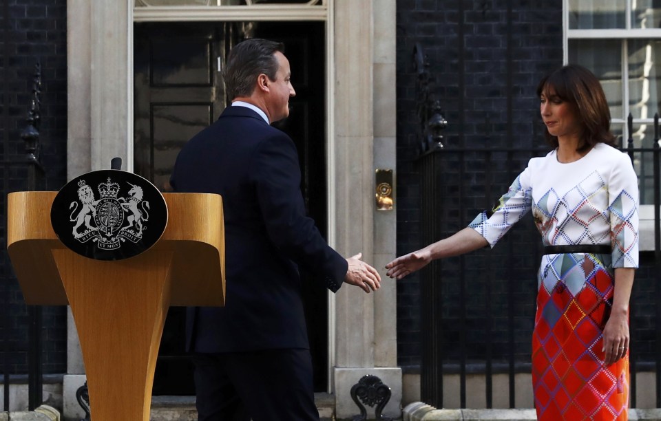 A hand to hold, Cameron reaches out to his loving wife Sam after nightmare 24-hours
