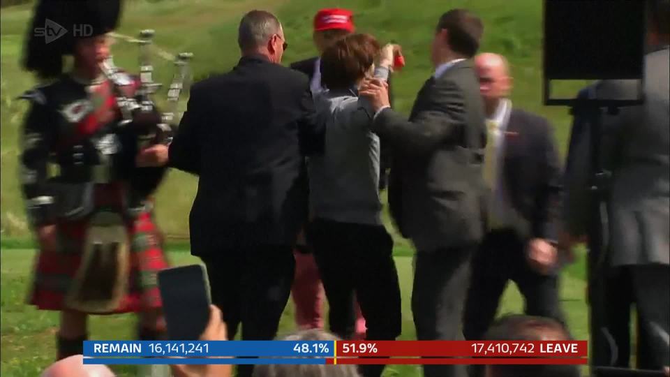 He was taken away by authorities following the outburst