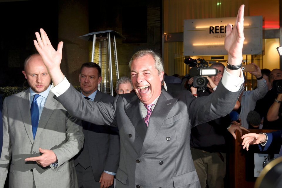 Farage celebrates 