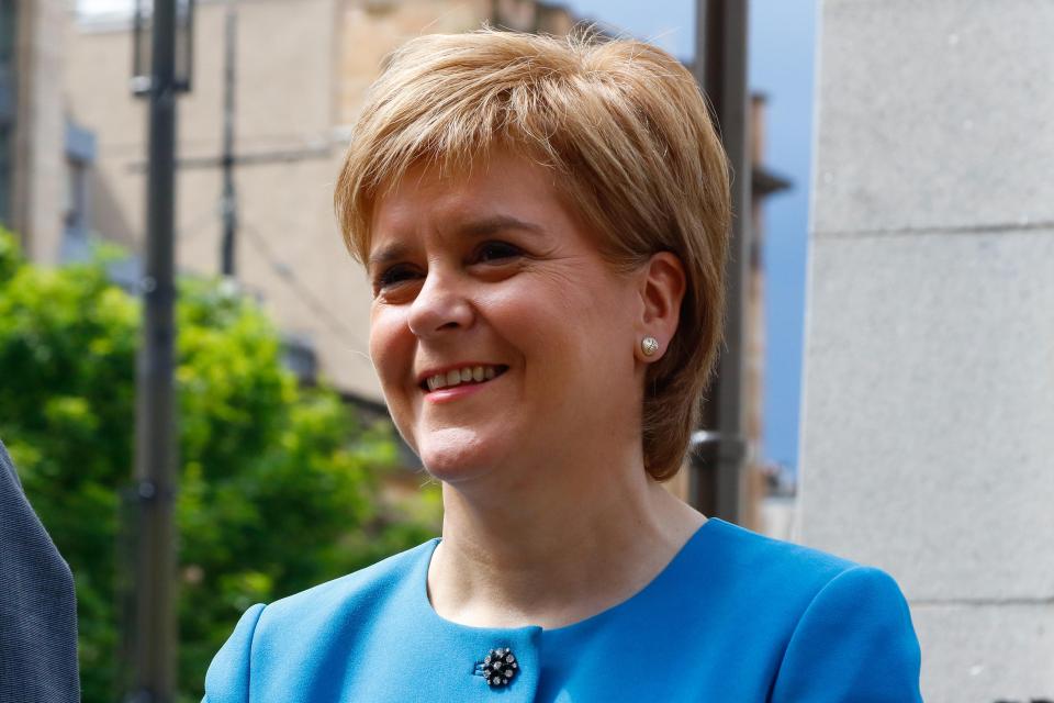 Glasgow, Scotland, UK. 25th June, 2016. Nicola Sturgeon took part in the Annual Armed Forces Day Celebrations in George Square, Glasgow. She was part of the Dignitaries on the podium and "Took the Salute" along with the Lord Lieutenant, Provost Sadi
