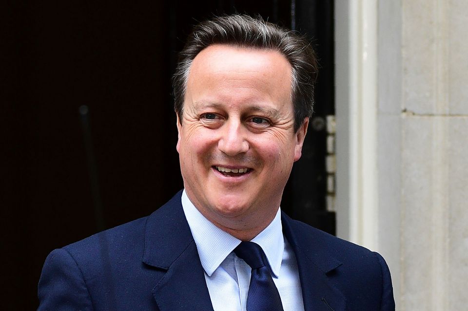 British Prime Minister David Cameron rea