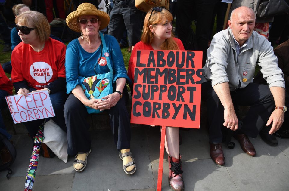 Labour support for Corbyn