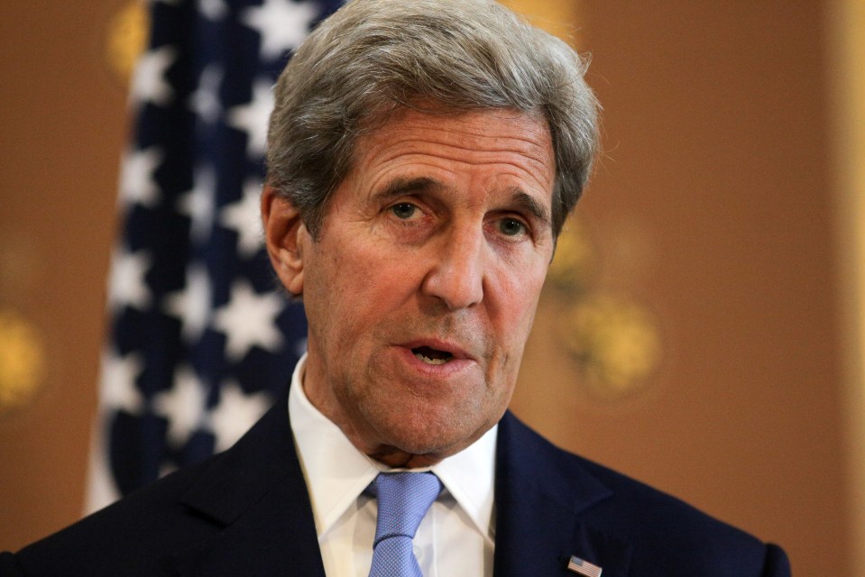US Secretary of State John Kerry holds a joint press conference after their meeting with British Foreign Secretary Philip Hammond at the Foreign and Commonwealth Office (FCO) in central London on Monday, June 27, 2016. Kerry says the negotiations for Britain to leave the European Union must not "cut the nose off to spite the face". He believes Britain and the EU can protect shared values and remain strong U.S. partners. (Daniel Leal-Olivas/Pool photo via AP)