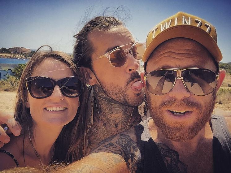 James shared a fun picture of Pete sticking his tongue out while on his calendar photo shoot
