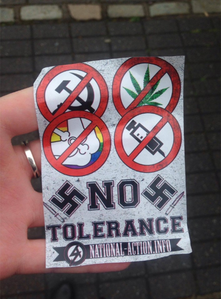 Neo-Nazi stickers seen in Glasgow