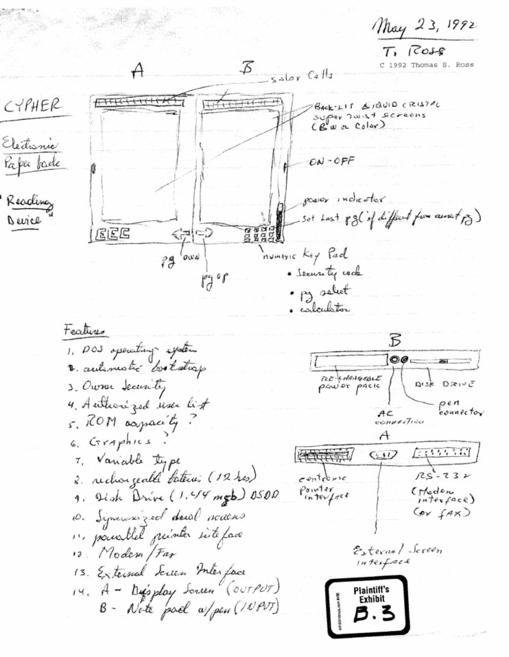 This is one of the drawings which form part of the inventor's law suit