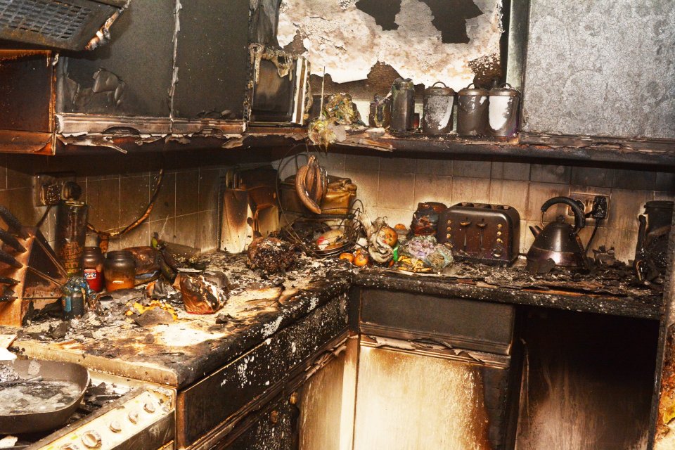 A shocking photo show's the extent of the damage the blazing Beko wreaked through the house