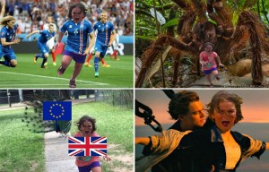 Girl runs from a peacock in terror on a trip to the zoo… and the photo has turned into a Photoshop war