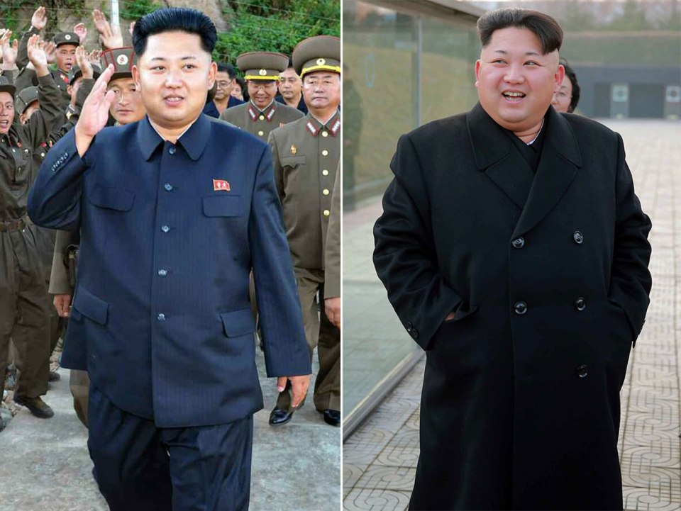 Then and now: Kim Jong-un has reportedly piled on an incredible six stone in the last four years
