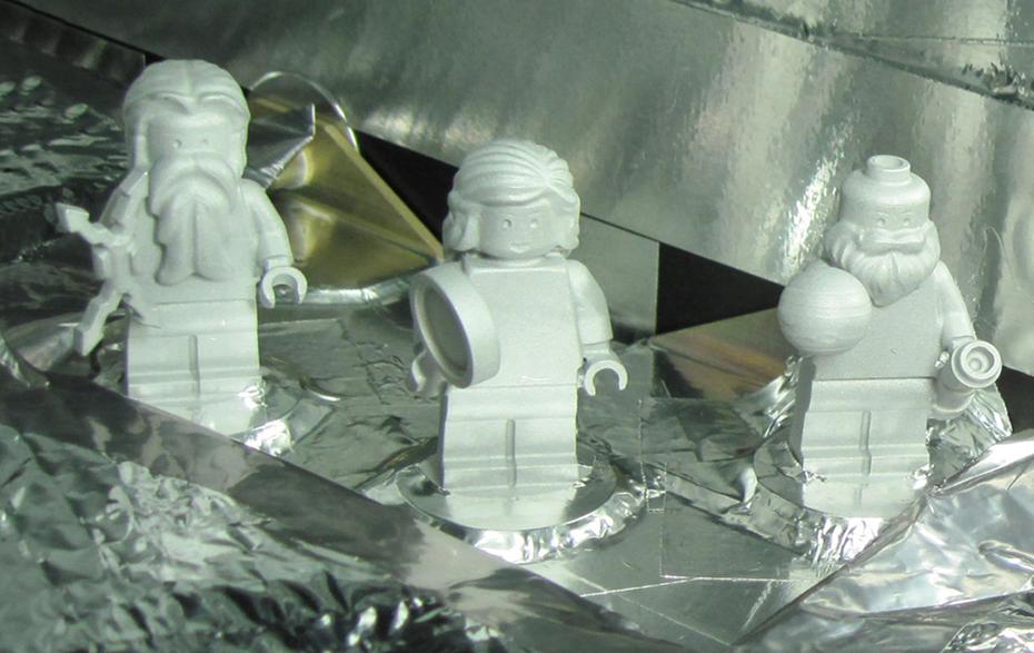 NASA's Lego trio are made from aluminium rather than plastic