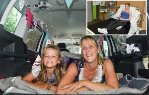 Mum is living in her car in hospital car park to be close to her daughter awaiting a lung transplant