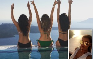 Jessica Wright shares sultry snap as she and her bikini-clad girlfriends pose by the pool