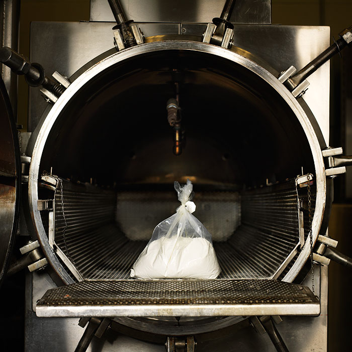 The resomation process turns a body into white powder and a dark liquid