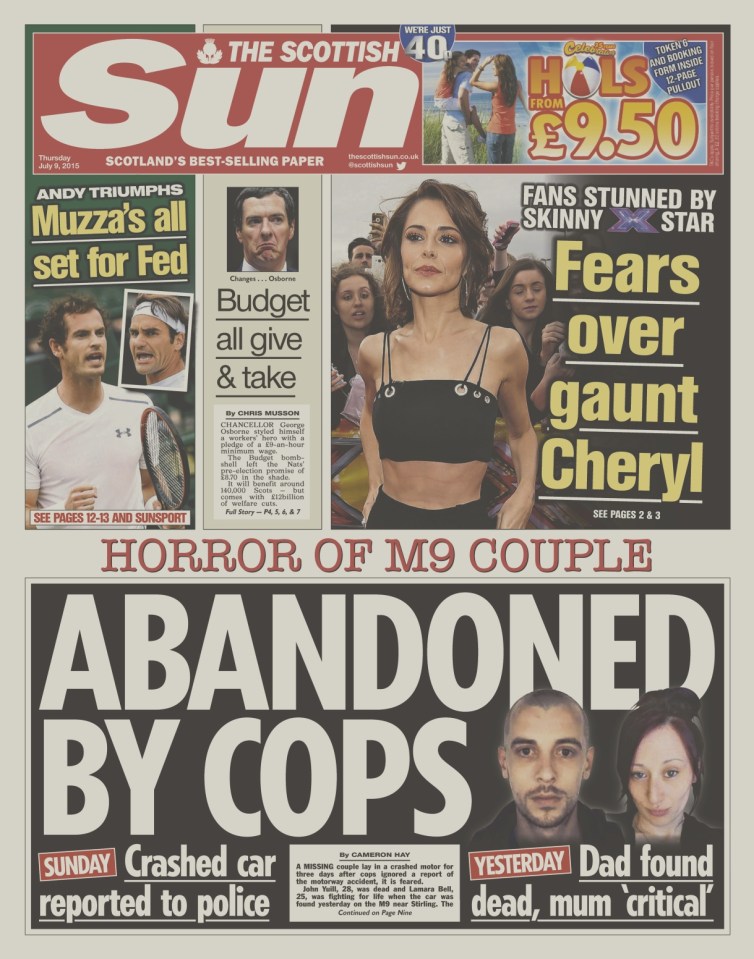 The Scottish Sun reported how the pair were abandoned by cops in July last year