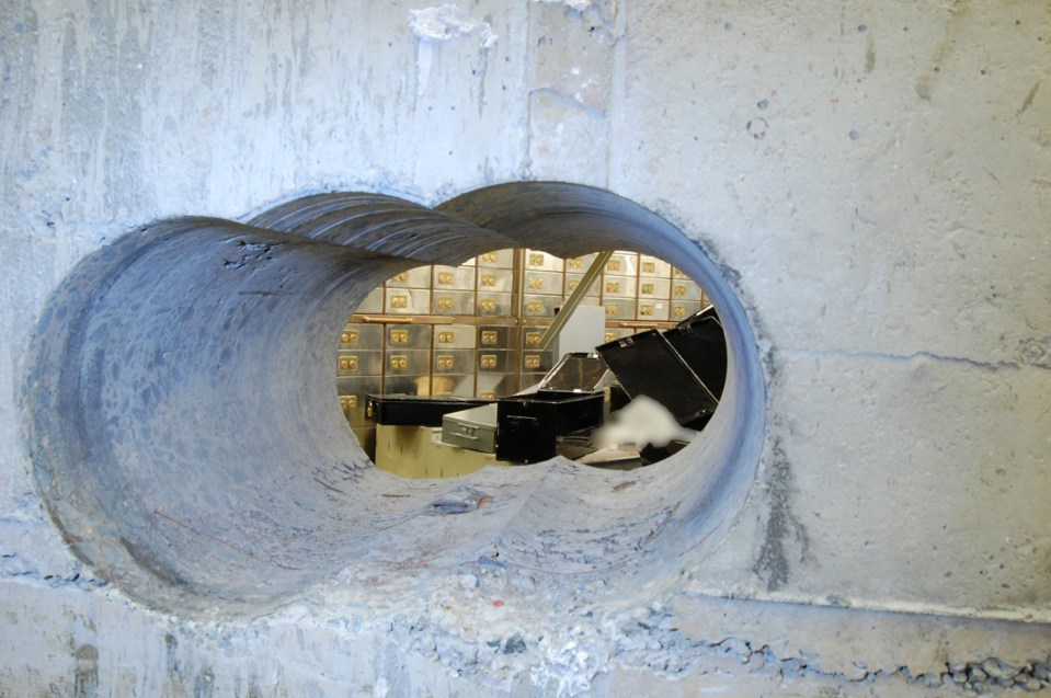 Gang drilled this tunnel leading into the vault at the Hatton Garden Safe Deposit company 