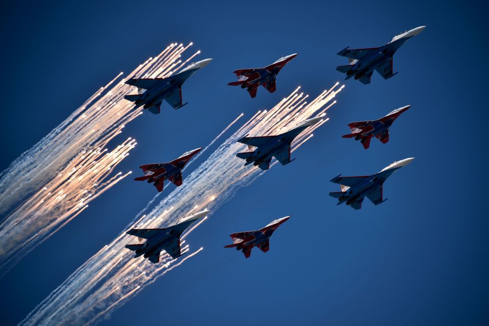 Russian Su-27 jet fighters and MIG 29 jet fighters 