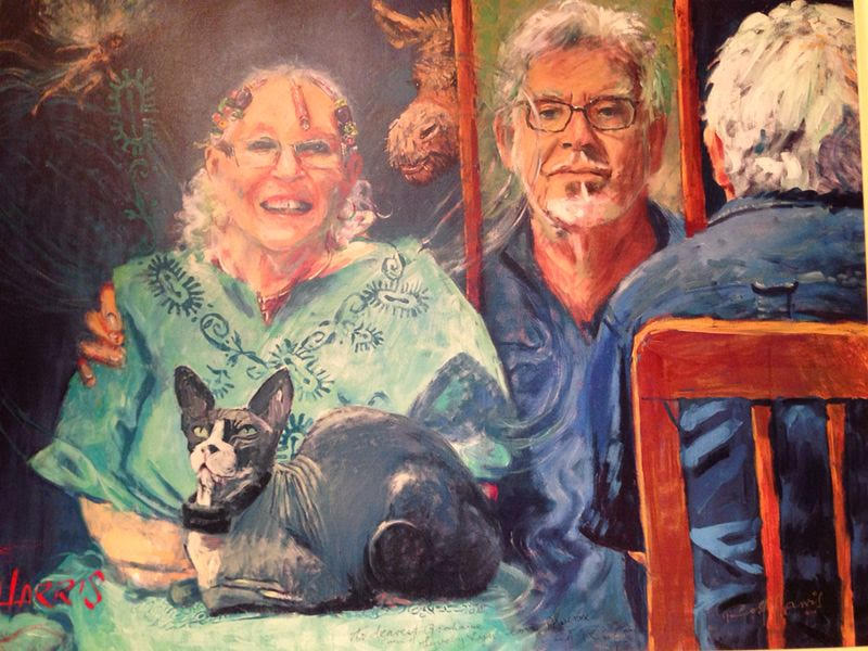 Rolf Harris' self portrait with wife Alwen
