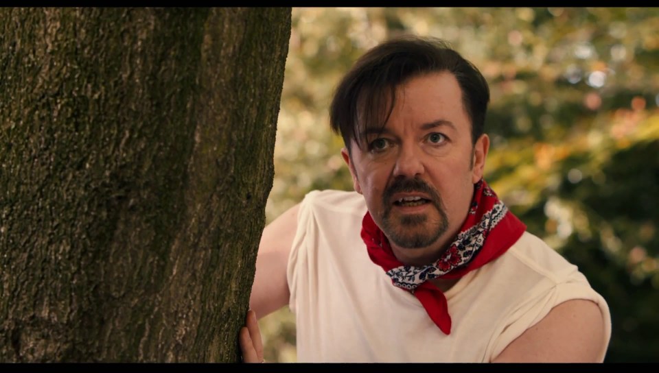 David Brent plays an 18-year-old version of himself in the clip 