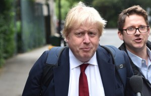 Boris Johnson grins and bears it as he is asked about Michael Gove running for PM