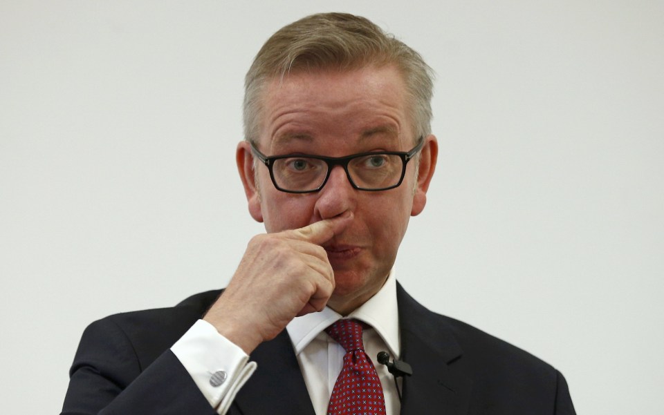 Britain's Justice Secretary, Michael Gove, delivers his speech after announcing his bid to become Conservative Party leader, in London