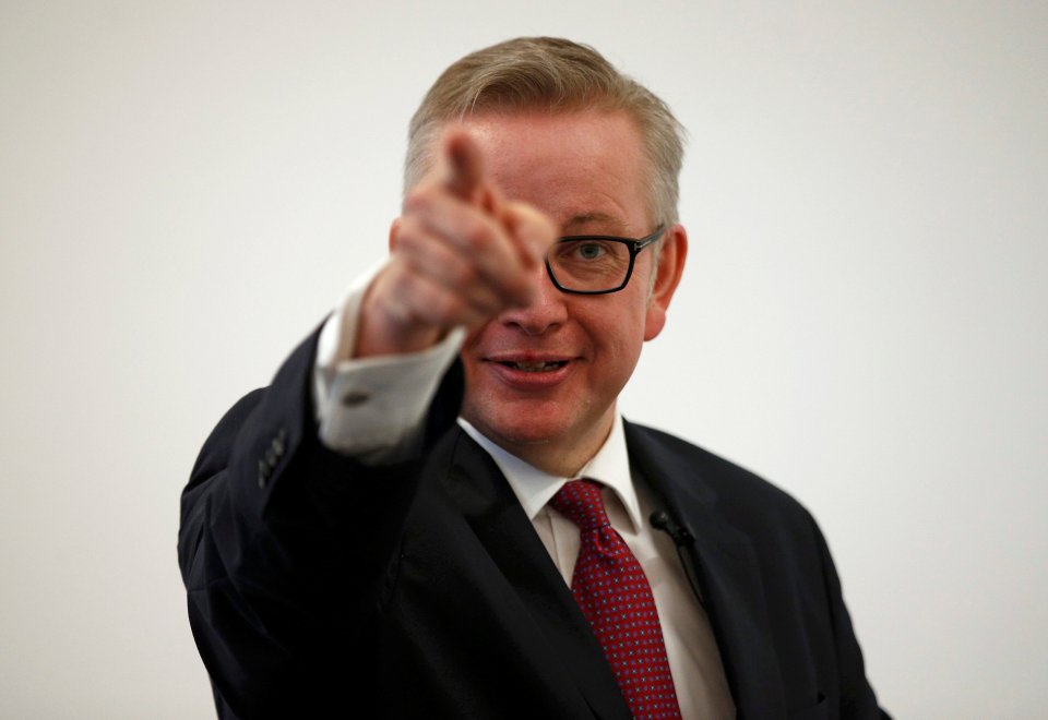 Britain's Justice Secretary, Michael Gove, delivers his speech after announcing his bid to become Conservative Party leader, in London