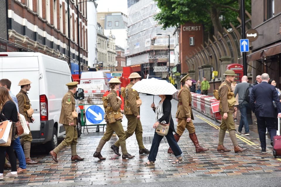 The masses of young men provided a powerful reminder of the sacrifices made 100 years ago today