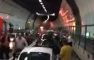 Motorists flee their vehicles in panic as car catches fire in the Dartford tunnel