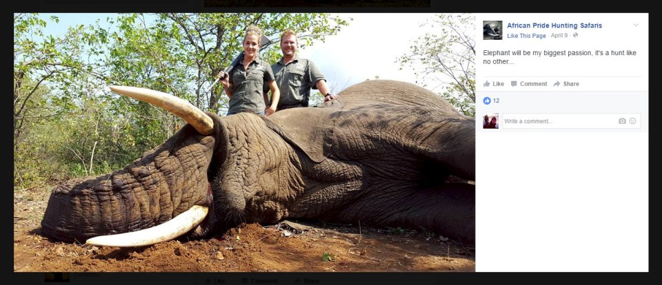The mum-of-one runs a hunting company alongside her husband Chris in South Africa