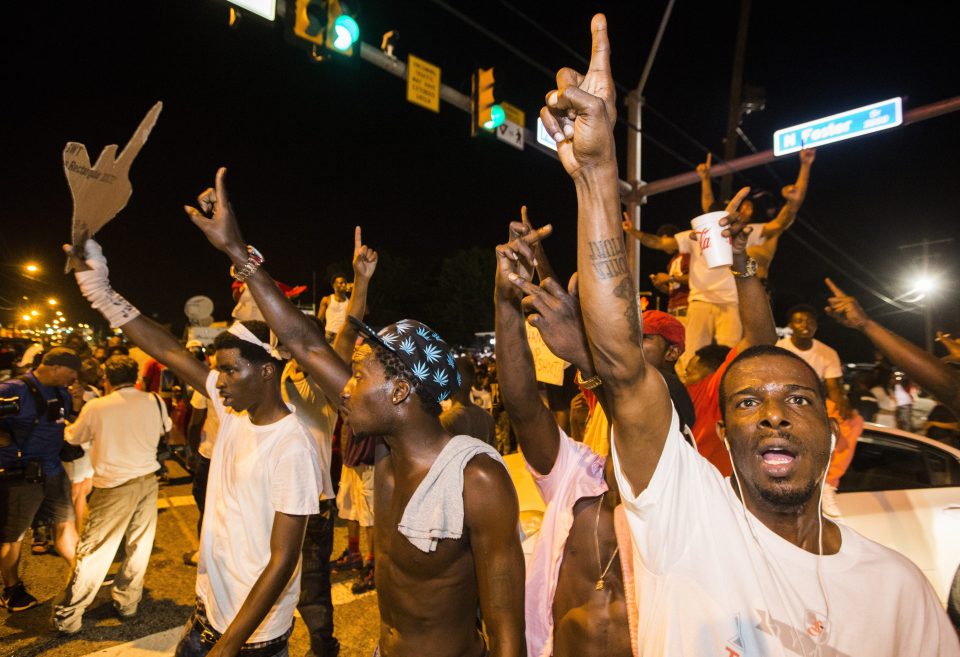 Protesters blocked the streets in protest over the recent shooting of another black man in Balton Rouge in the US